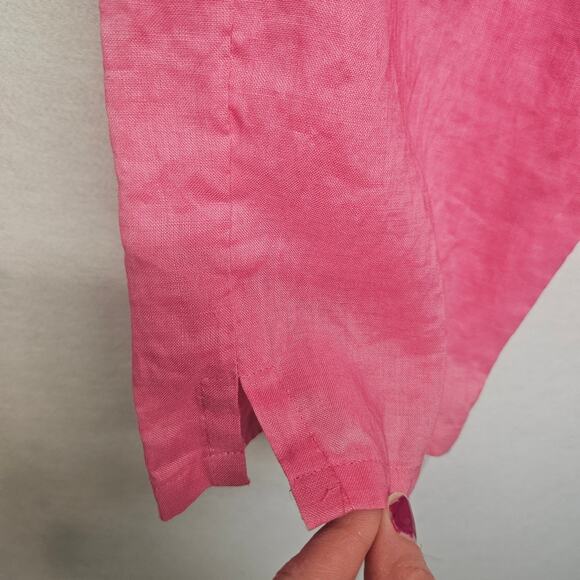 S.L.B Pink Linen Cropped Pants - Picture 3 of 9